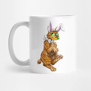 Bobtail BunnyCat: Ginger Tabby (White) Mug